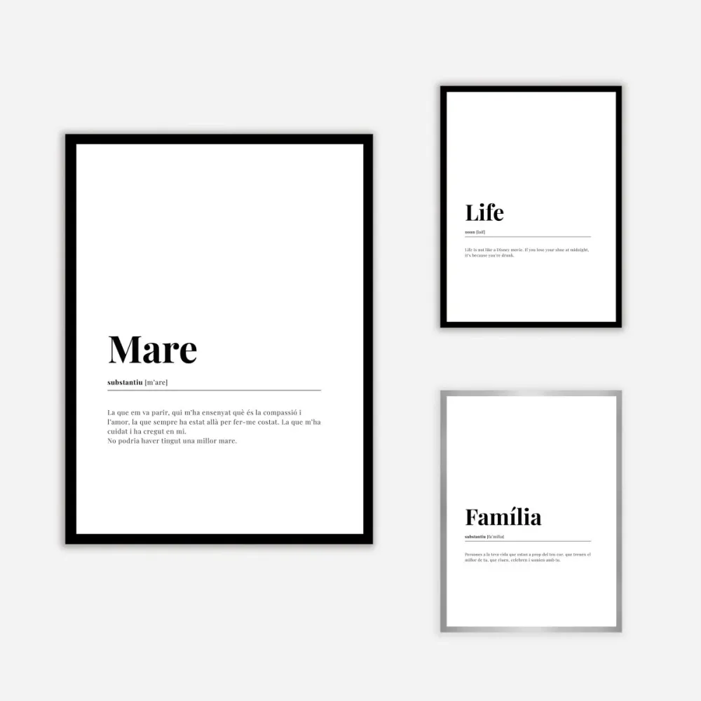 Familia Catalan Dictionary Art Print Good Words