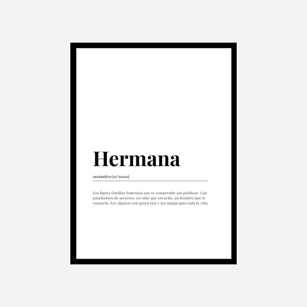 Hermana Dictionary Art Print Good Words