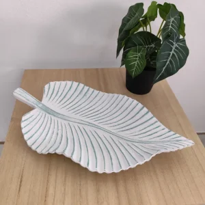 Bandeja decoración Hoja Blanca y verde Gotas de Magia