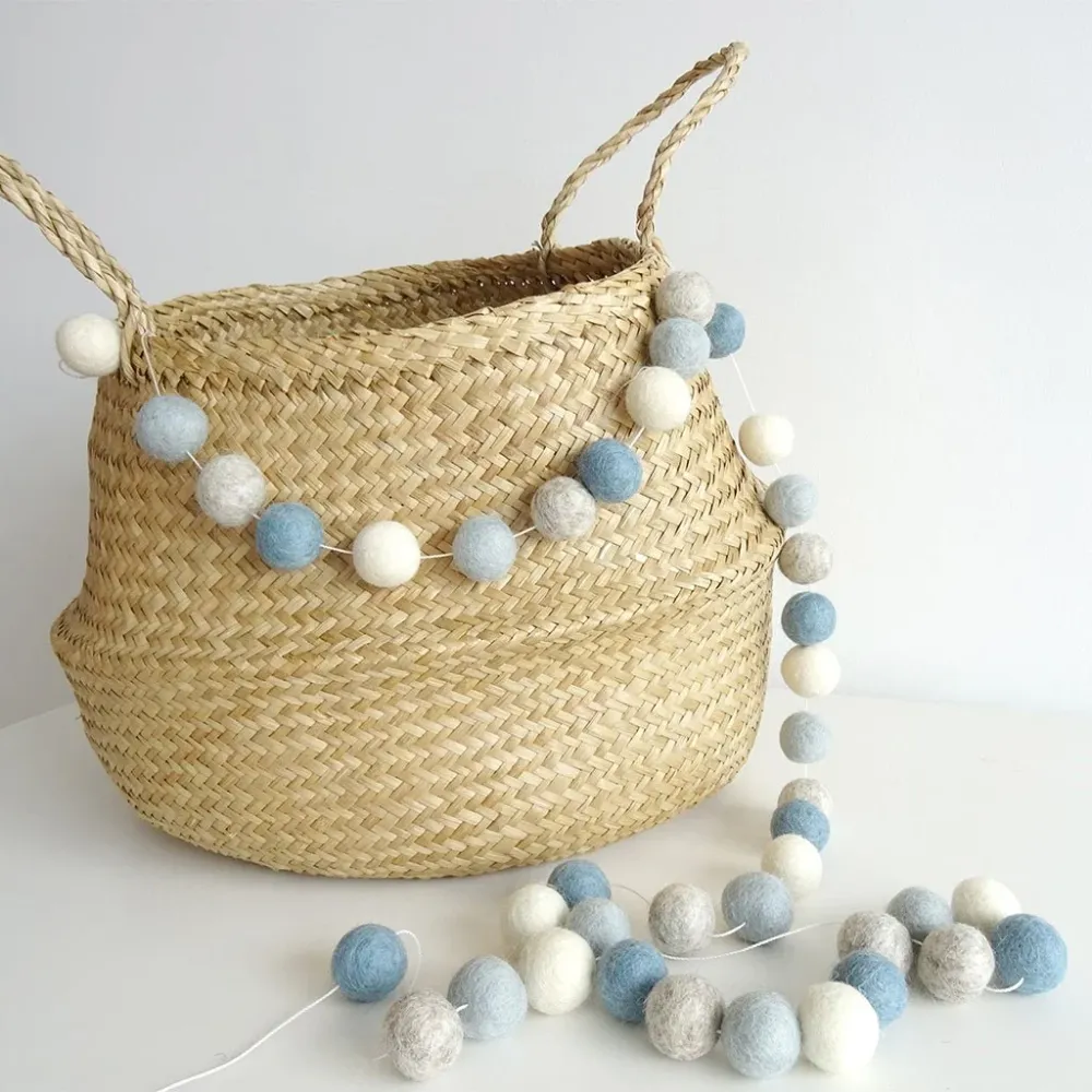 Guirnaldas de Bolitas Azul Gris bebé