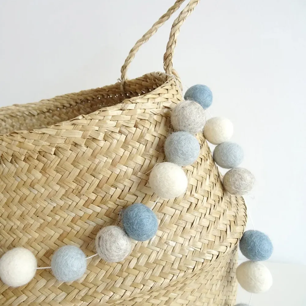 Guirnaldas de Bolitas Azul Gris bebé