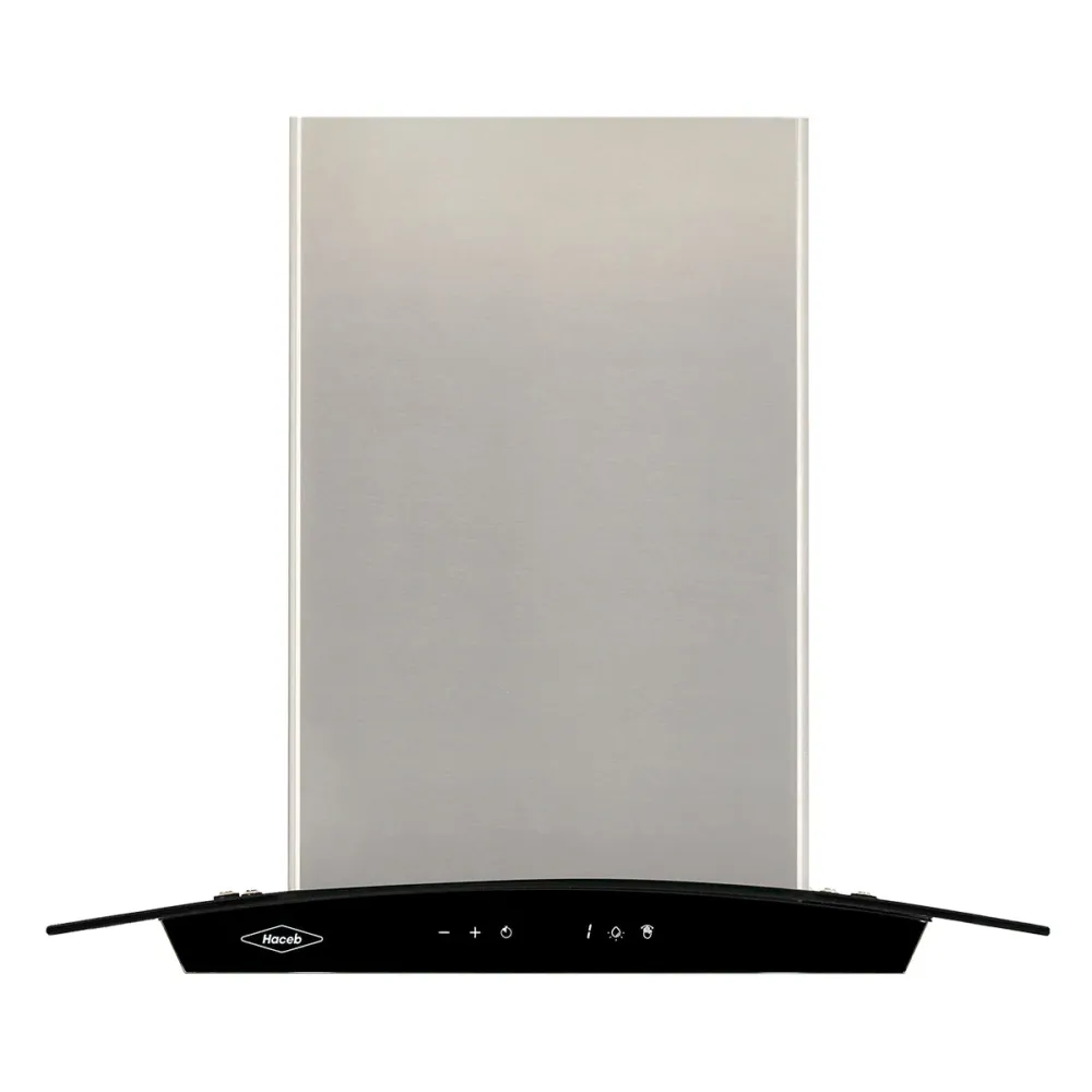 Campana Isla Vidrio Inox-negro 60 Cm 3 Velocidades Haceb