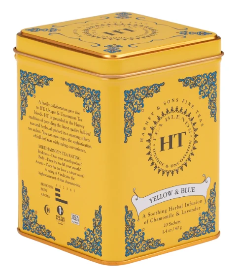 Lata 20 pirámides Yellow and Blue Harney and Sons