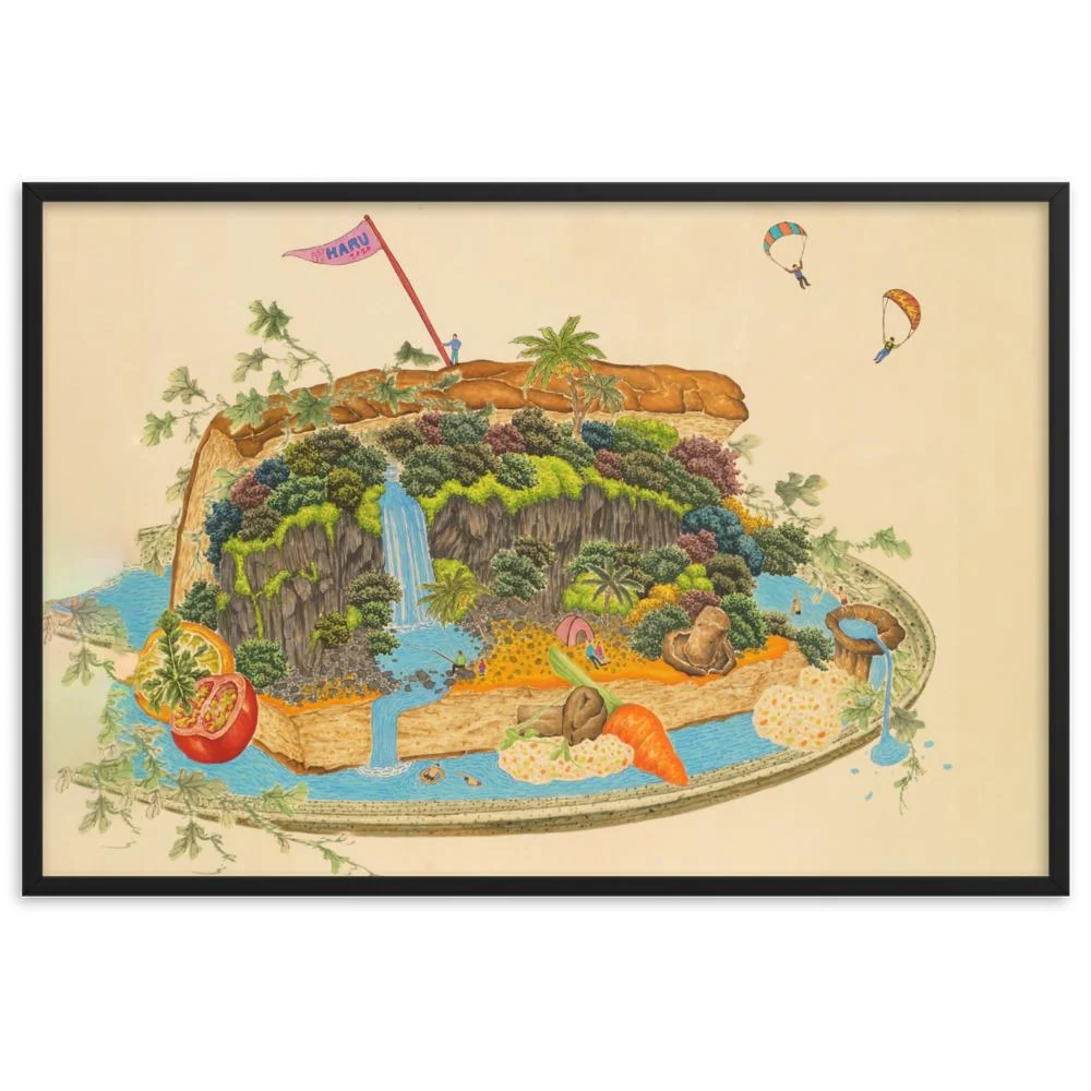 delicioso paisaje 7 - cartel en el marco Negro Haru. K
