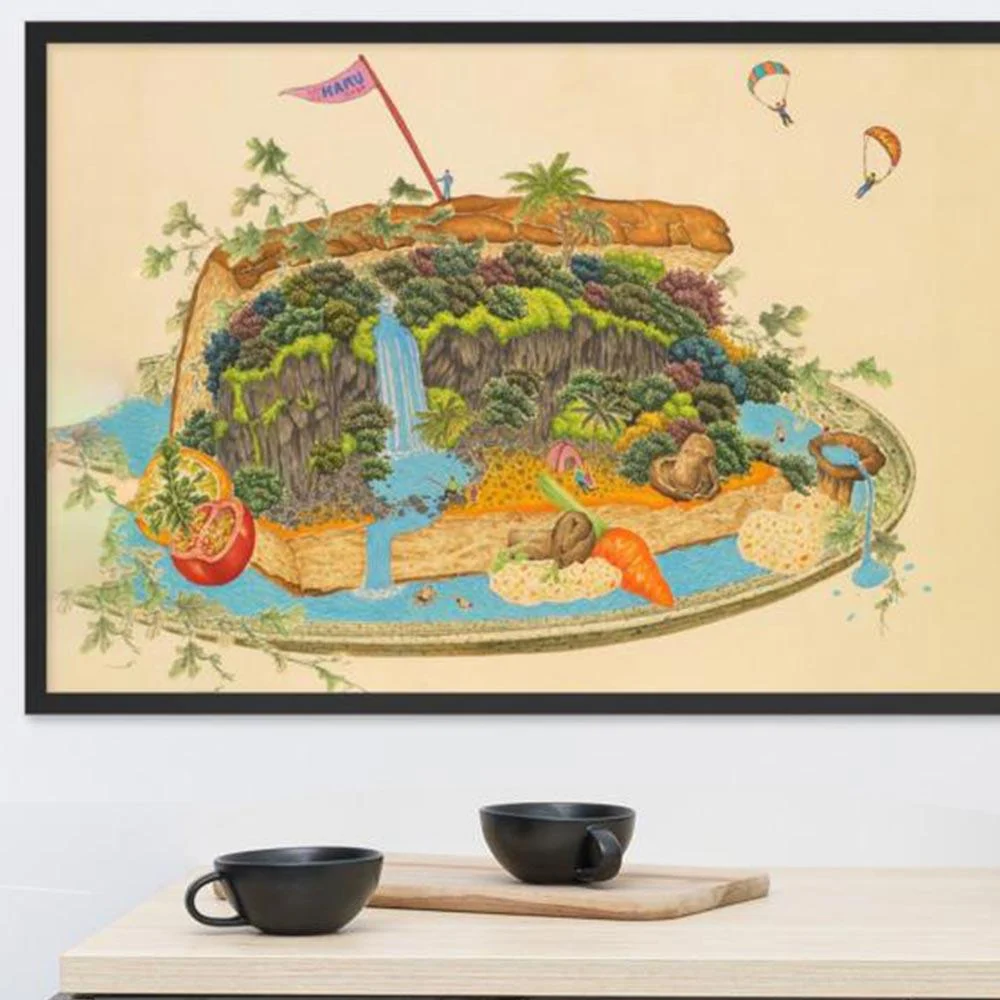 delicioso paisaje 7 - cartel en el marco Negro Haru. K