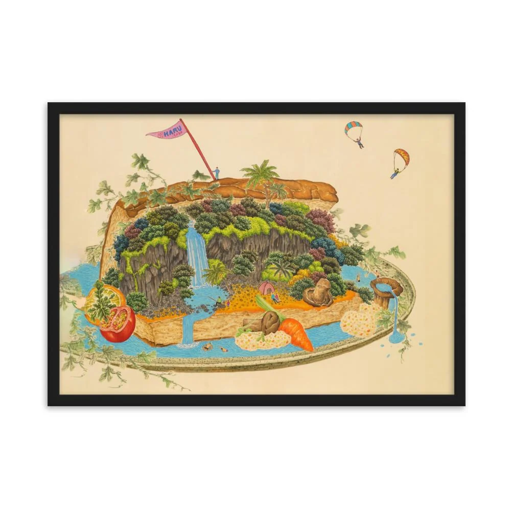 delicioso paisaje 7 - cartel en el marco Negro Haru. K