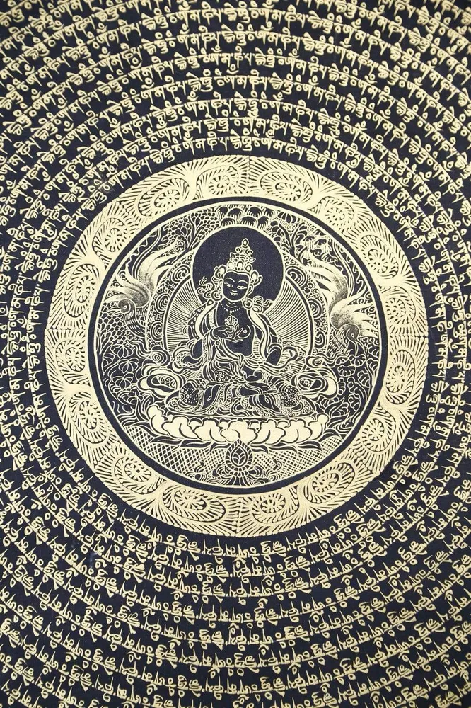 Mantra Thangka de Tara Blanca y Oro Healing Mandala Thangka Painting