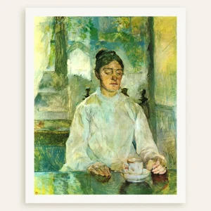 La madre del artista desayunando de Henri de Toulouse-Lautrec, 1881 - Póster