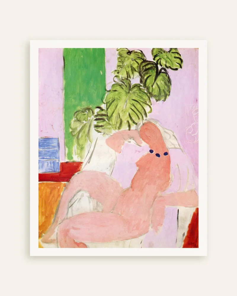 Desnudo en una silla con plantas verdes (1937) — Henri Matisse - Póster