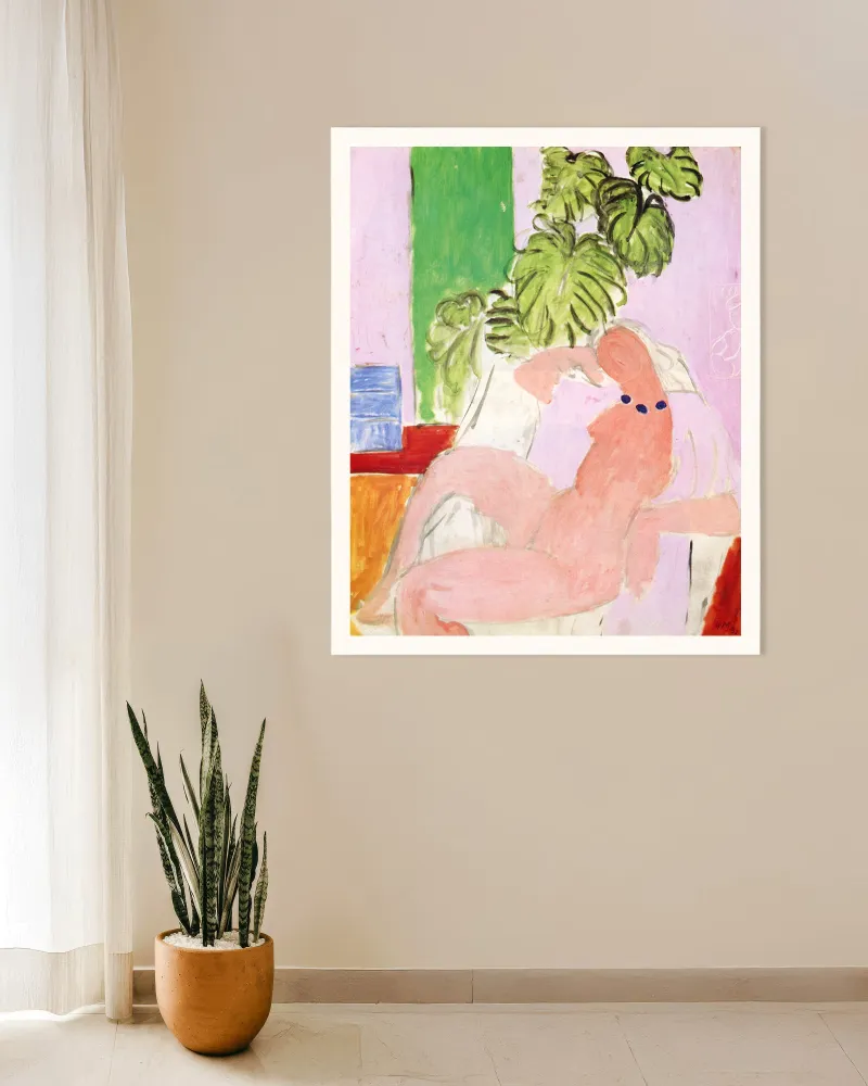 Desnudo en una silla con plantas verdes (1937) — Henri Matisse - Póster