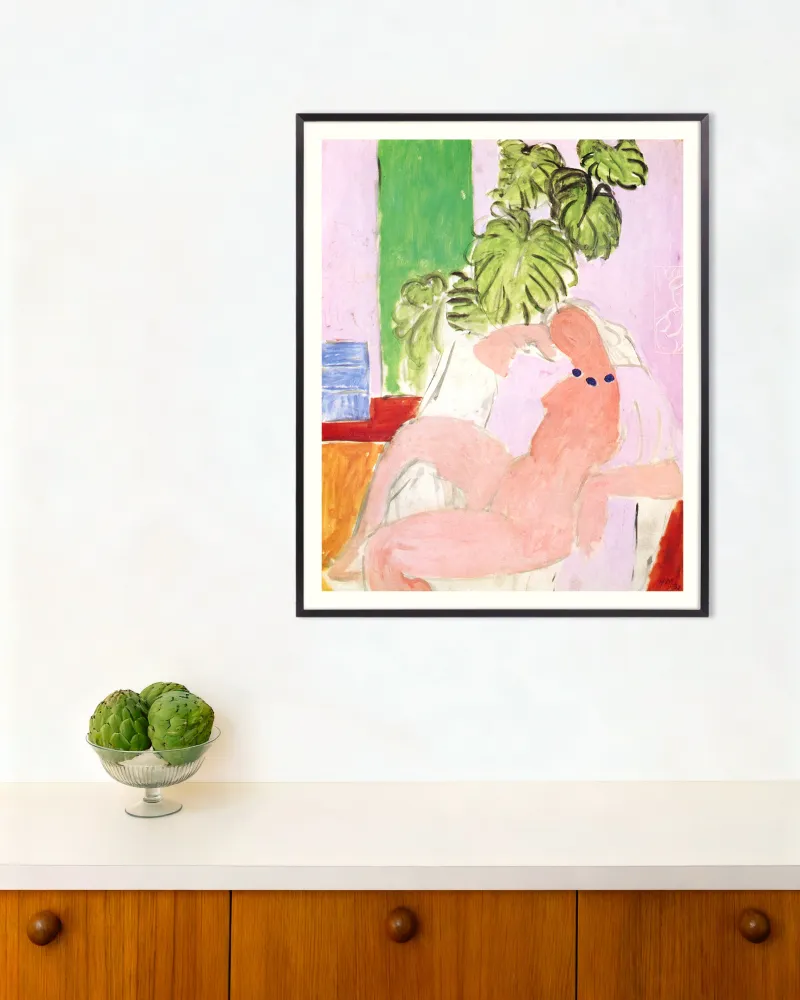Desnudo en una silla con plantas verdes (1937) — Henri Matisse - Póster