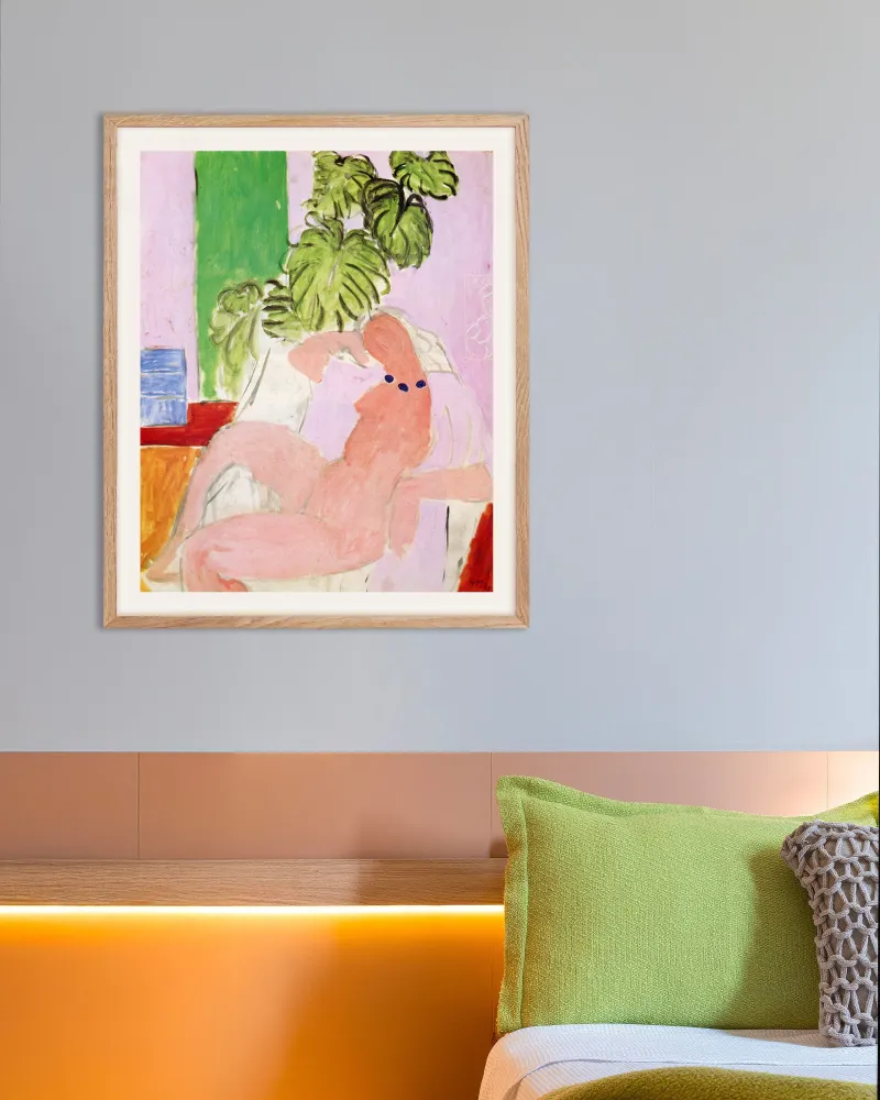 Desnudo en una silla con plantas verdes (1937) — Henri Matisse - Póster