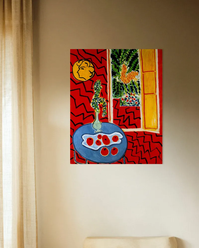 Interior rojo, naturaleza muerta sobre mesa azul de Henri Matisse - Póster