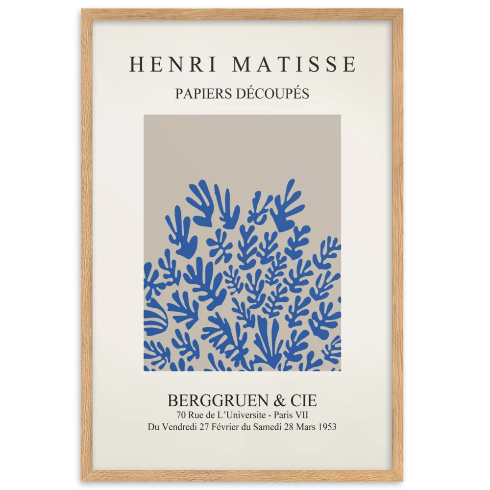 Póster - Recortes de papel Henri Matisse, Blaue Blumen