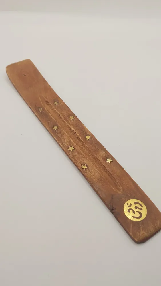 Porta Incienso tablita de madera (om) Holistic Concept Mx