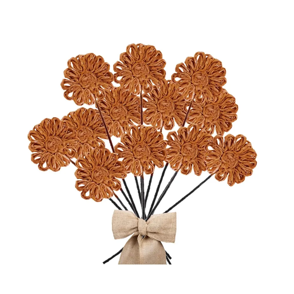 Flor Yute Naranja 38 cm Pack 6 un. Homeessentials