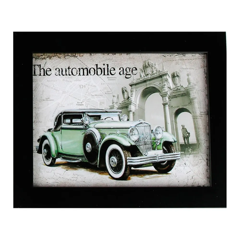 Imagen Decorativa Auto Antiguo Verde 18cm HomeWell