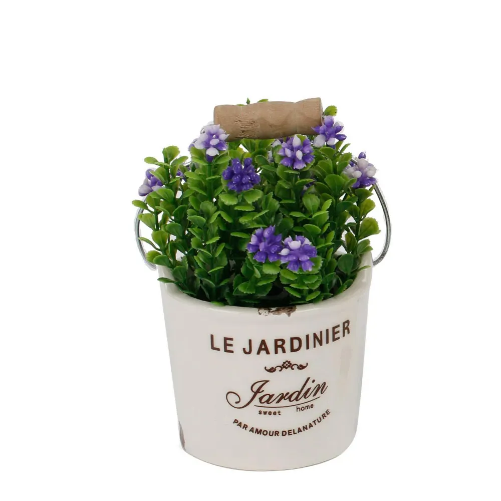 Planta Decorativa Artificial Flores Moradas 7x13cm HomeWell