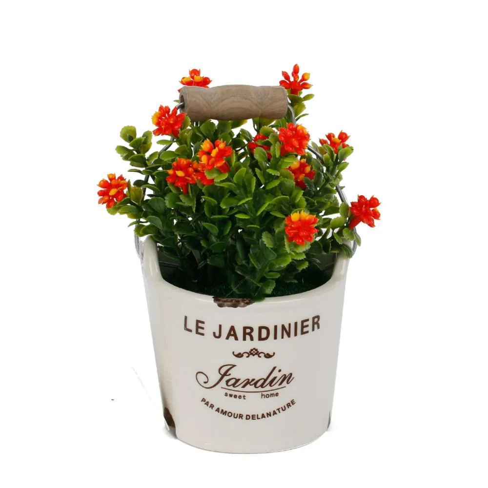 Planta Decorativa Artificial Flores Rojas 7x13cm HomeWell