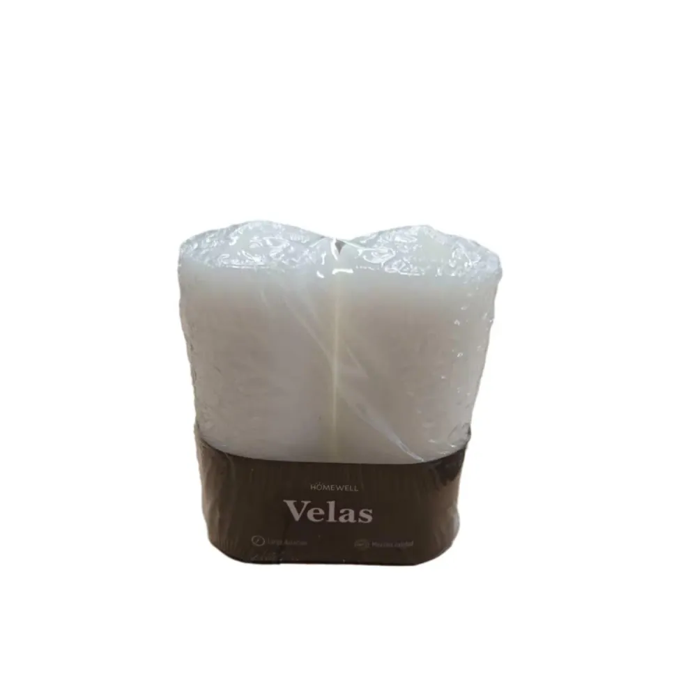 Set de Velas Blancas 2 Piezas 6x7.5cm HomeWell