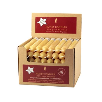 Honey Candles - velas tipo tubo de 6 pulgadas caja de 48 unidades