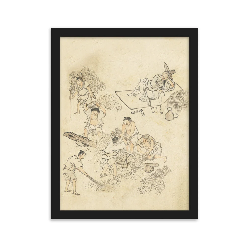 Trilla, Kim Hong-do - Póster en marco Negro Hong-do Kim
