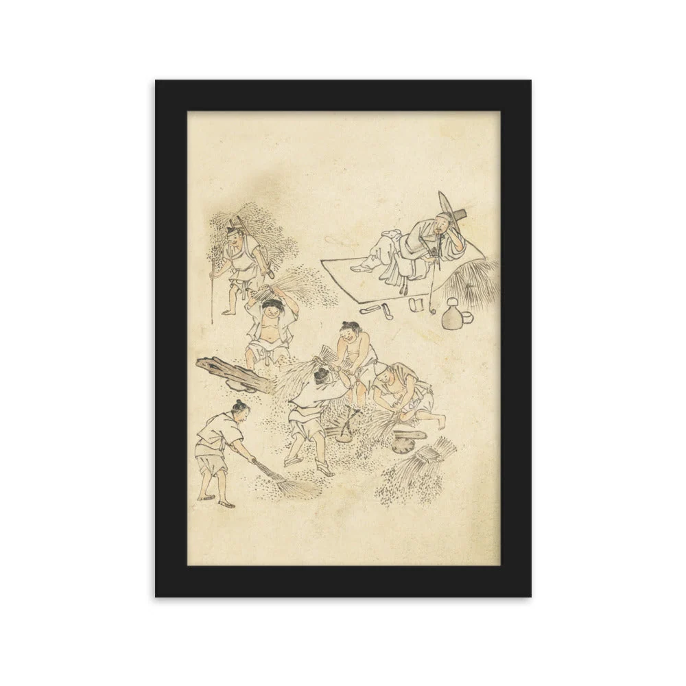 Trilla, Kim Hong-do - Póster en marco Negro Hong-do Kim