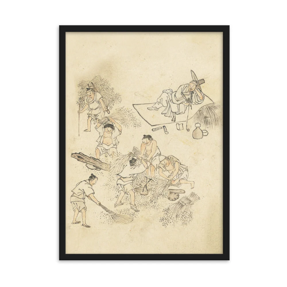 Trilla, Kim Hong-do - Póster en marco Negro Hong-do Kim