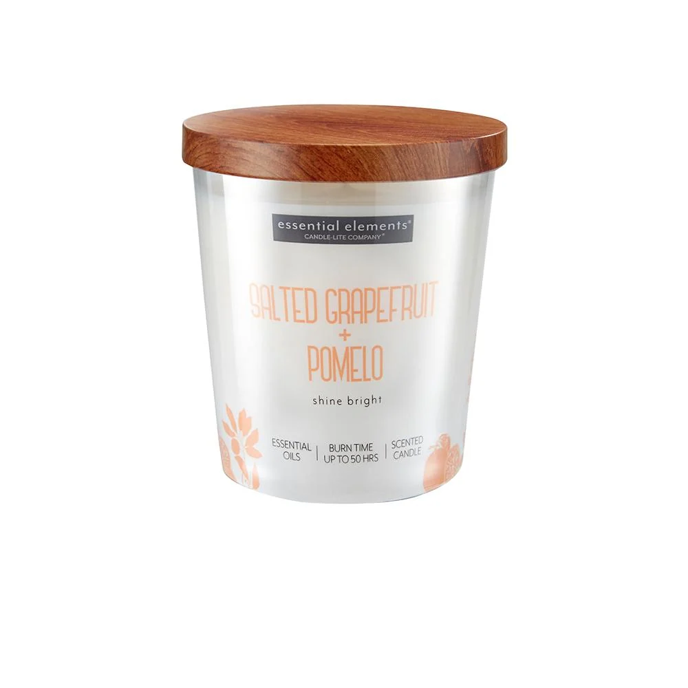 Vela 9 Oz Essential Elements Salted Grapefruit Pomelo Candle Lite 4471396 Hoyostools