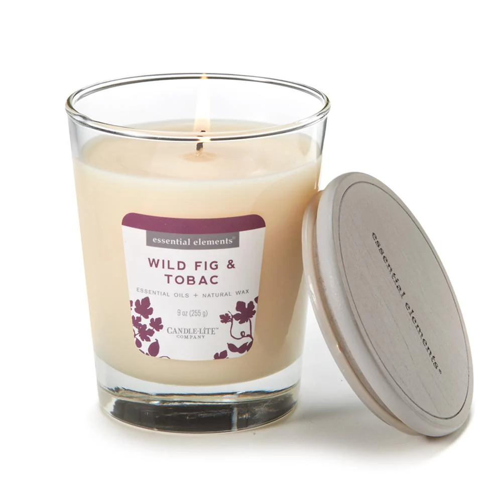 Vela 9 Oz Essential Elements Wild Fig Tobac Candle Lite 4471200 Hoyostools