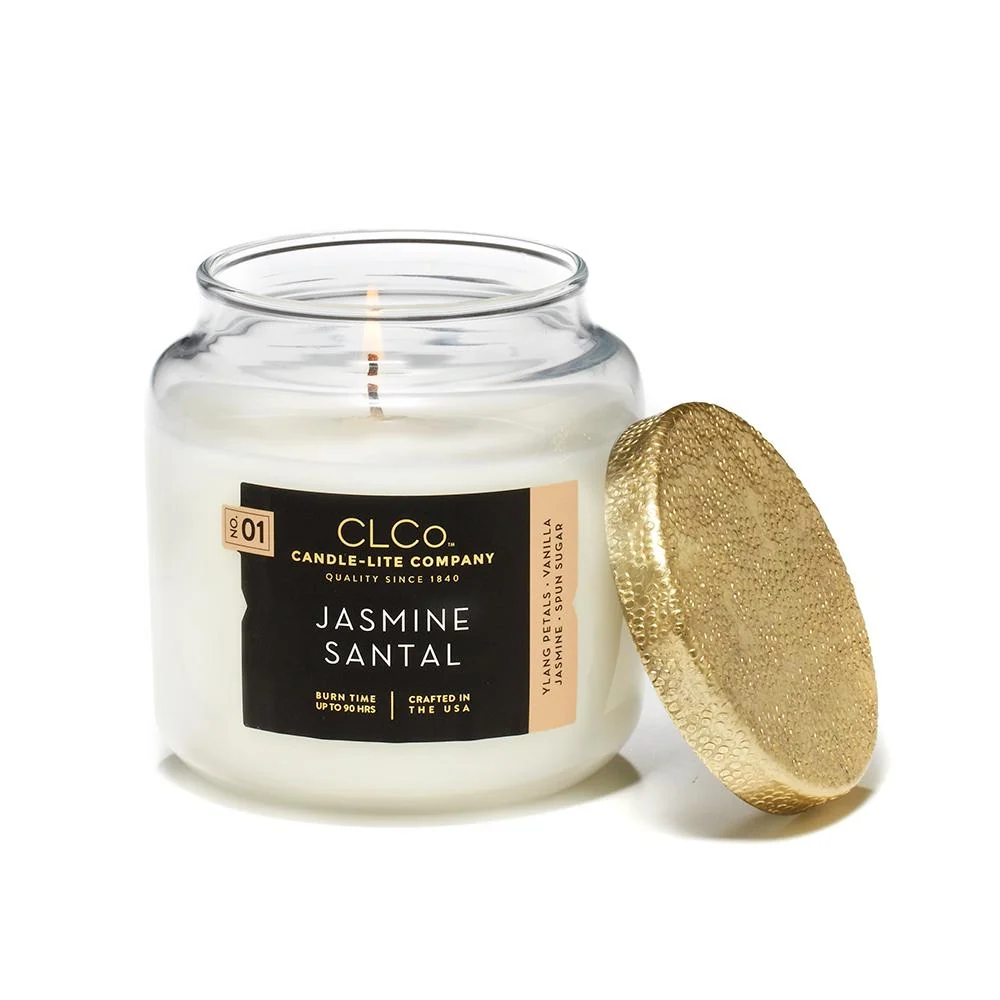 Vela 14 Oz Tapa Dorada Jasmine Santal Candle Lite 4473052 Hoyostools