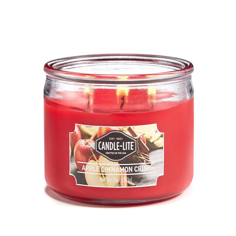 Vela 10 Oz Tres Mechas Apple Cinnamon Crisp Candle Lite 1879021 Hoyostools