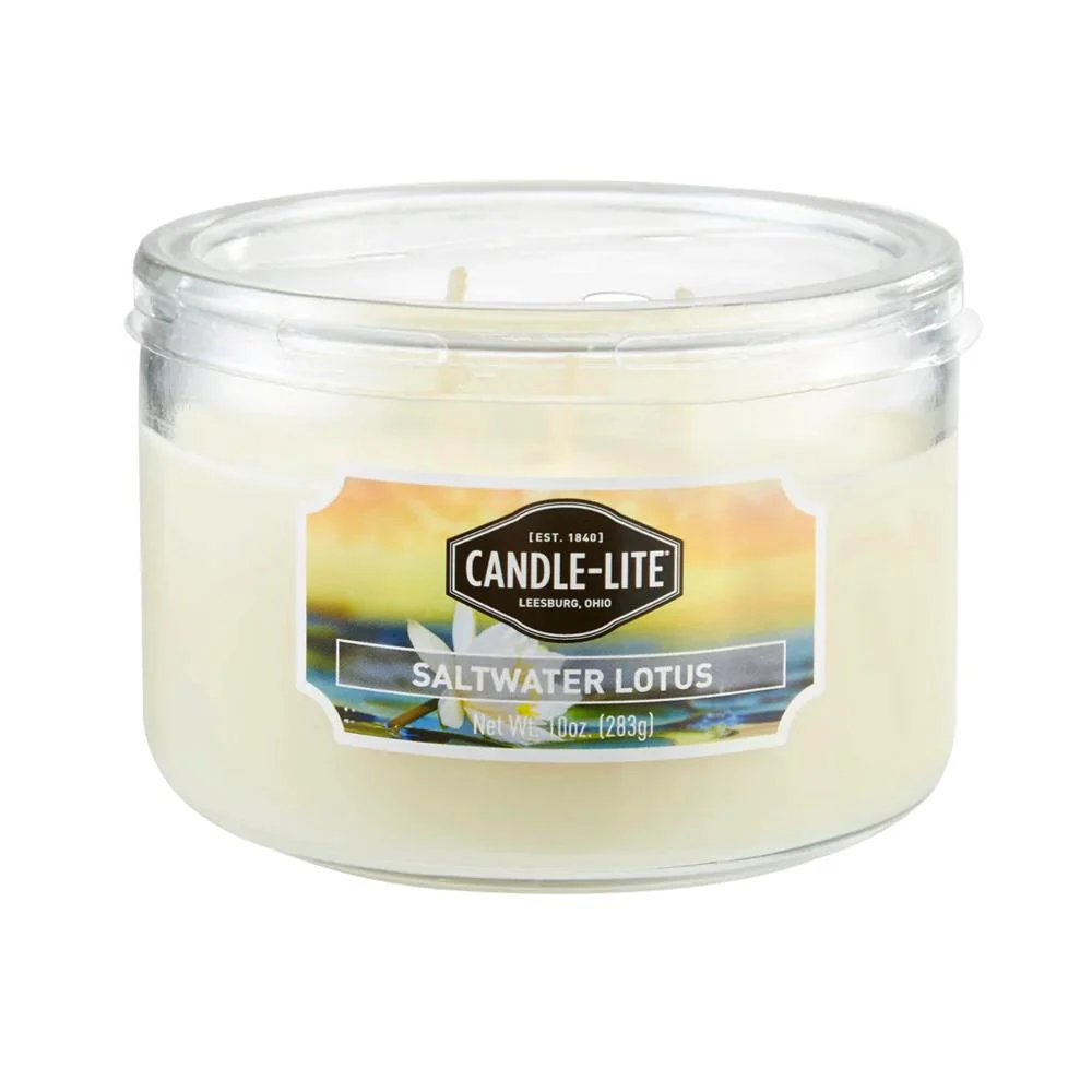 Vela 10 Oz Tres Mechas Saltwater Lotus Candle Lite 1879330 Hoyostools