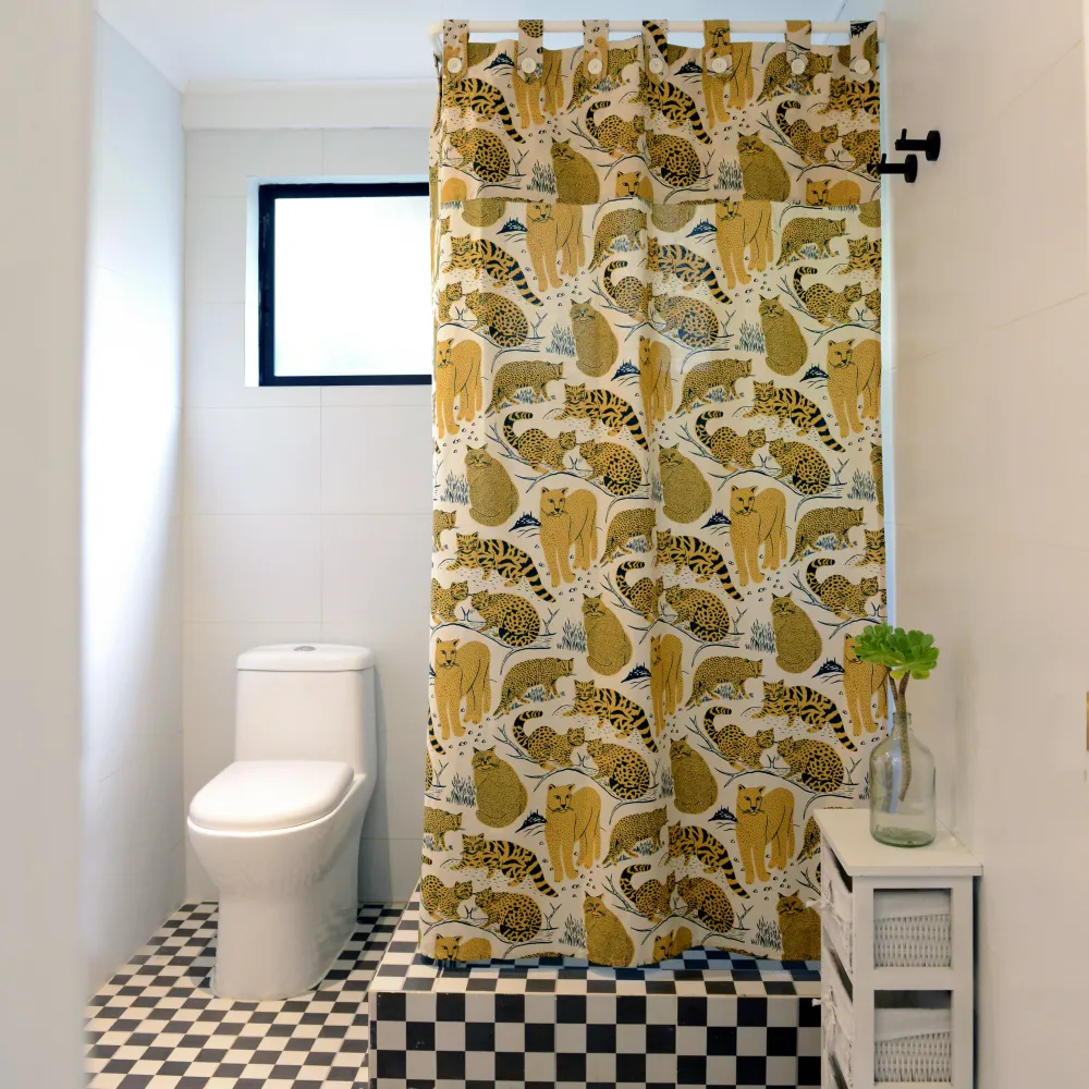 Cortina de Baño / Felinos hued hued