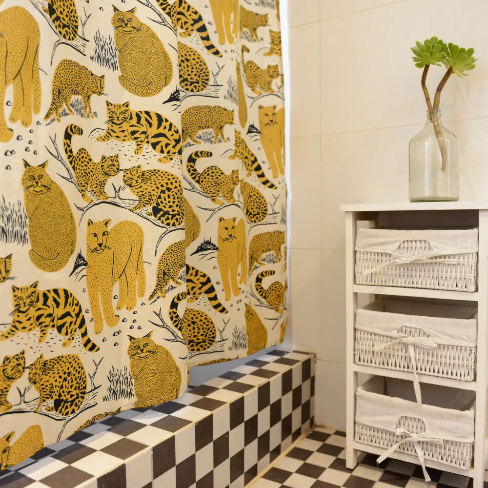 Cortina de Baño / Felinos hued hued