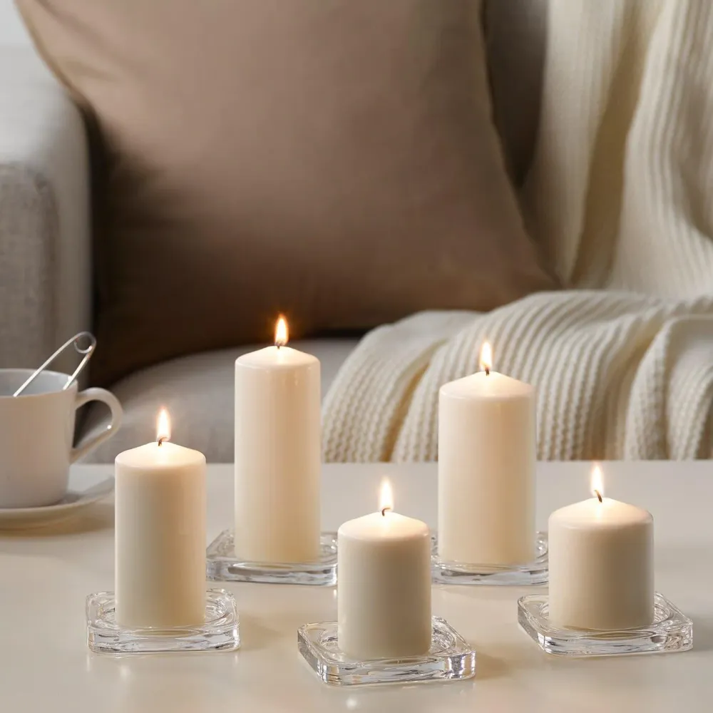 IKEA FENOMEN Juego de 5 Velas sin Perfume, Color Natural. Un set de velas decorativas de diferentes tamaños para crear un...