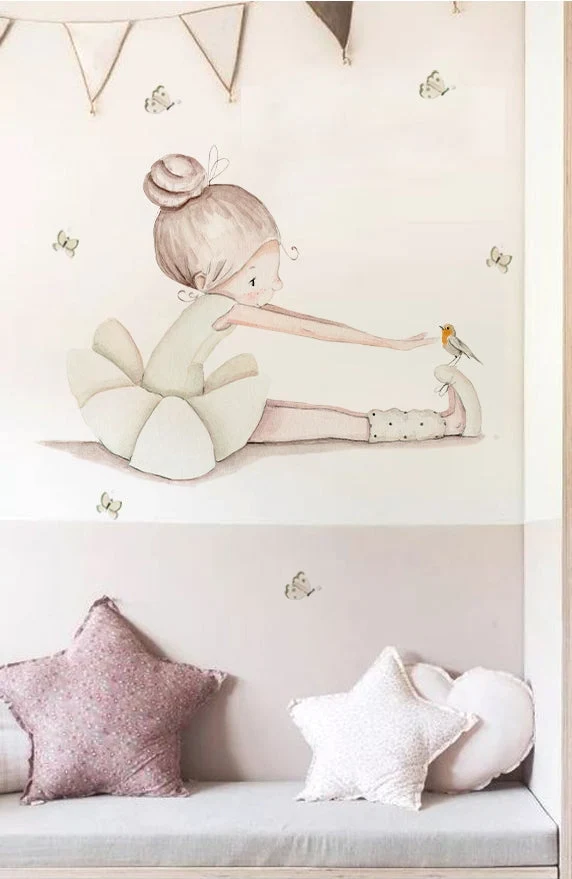 BAILARINA DANCE II BEIGE Vinilo infantil personalizable Il Mondo di Alex