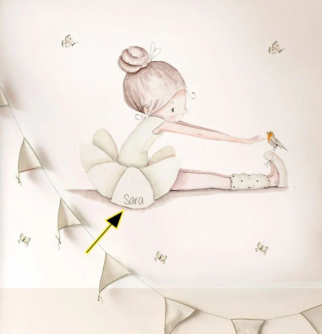 BAILARINA DANCE II BEIGE Vinilo infantil personalizable Il Mondo di Alex