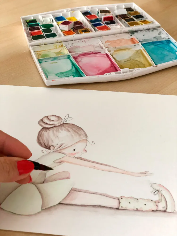 BAILARINA DANCE II BEIGE Vinilo infantil personalizable Il Mondo di Alex