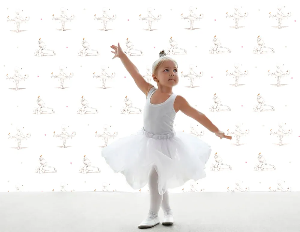 BAILARINAS BOCETOS Papel pintado infantil Il Mondo di Alex