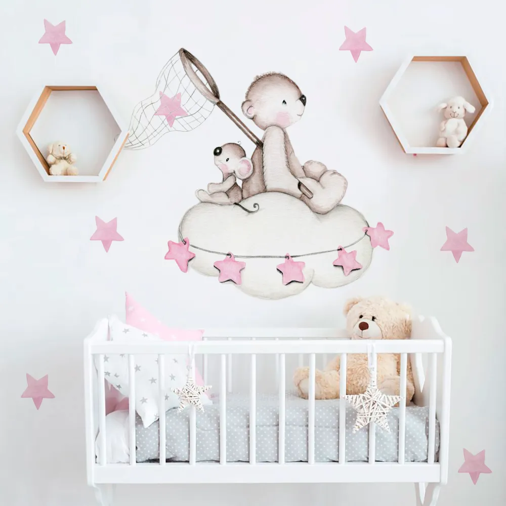 EN BUSCA DE ESTRELLAS ROSA Vinilo infantil personalizable Il Mondo di Alex