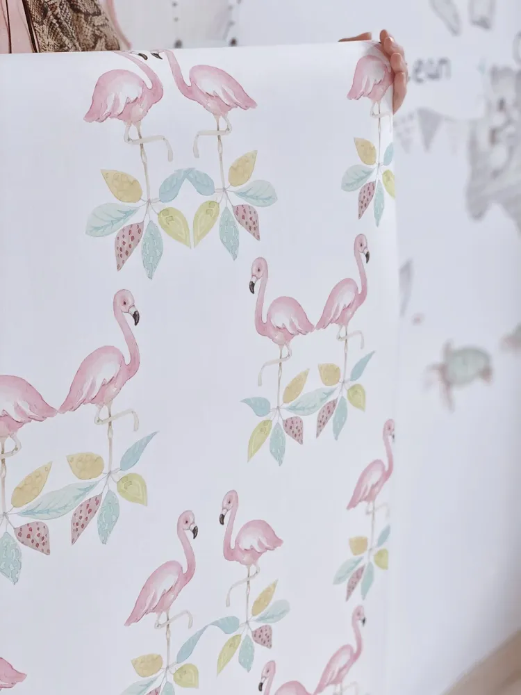 FLAMENCOS II Papel pintado infantil Il Mondo di Alex