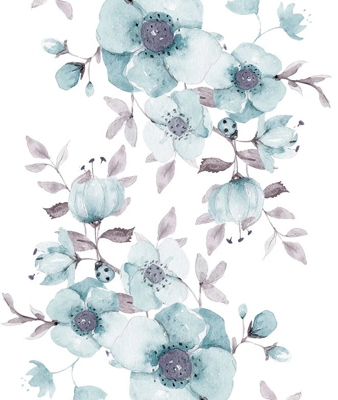 FLORES AZUL Papel pintado infantil Il Mondo di Alex