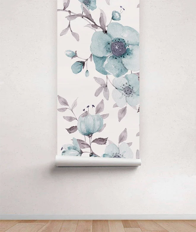 FLORES AZUL Papel pintado infantil Il Mondo di Alex