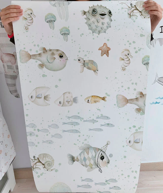 FONDO MARINO II Papel pintado infantil Il Mondo di Alex
