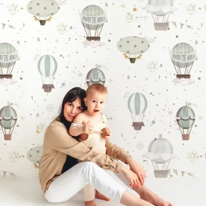 GLOBOS AROUND WORLD III Papel pintado infantil Il Mondo di Alex