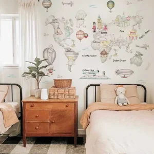 MAPA MUNDI TRAVEL GRIS Mural de papel pintado Il Mondo di Alex