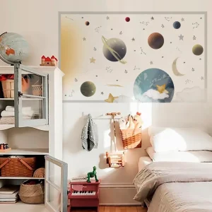 PLANETAS EN EL ESPACIO I Póster autoadhesivo Il Mondo di Alex