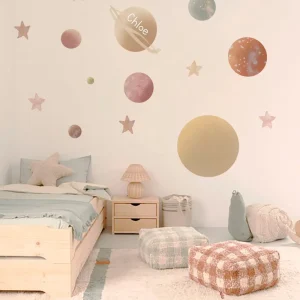 PLANETAS ESPACIO II Vinilo infantil personalizable Il Mondo di Alex