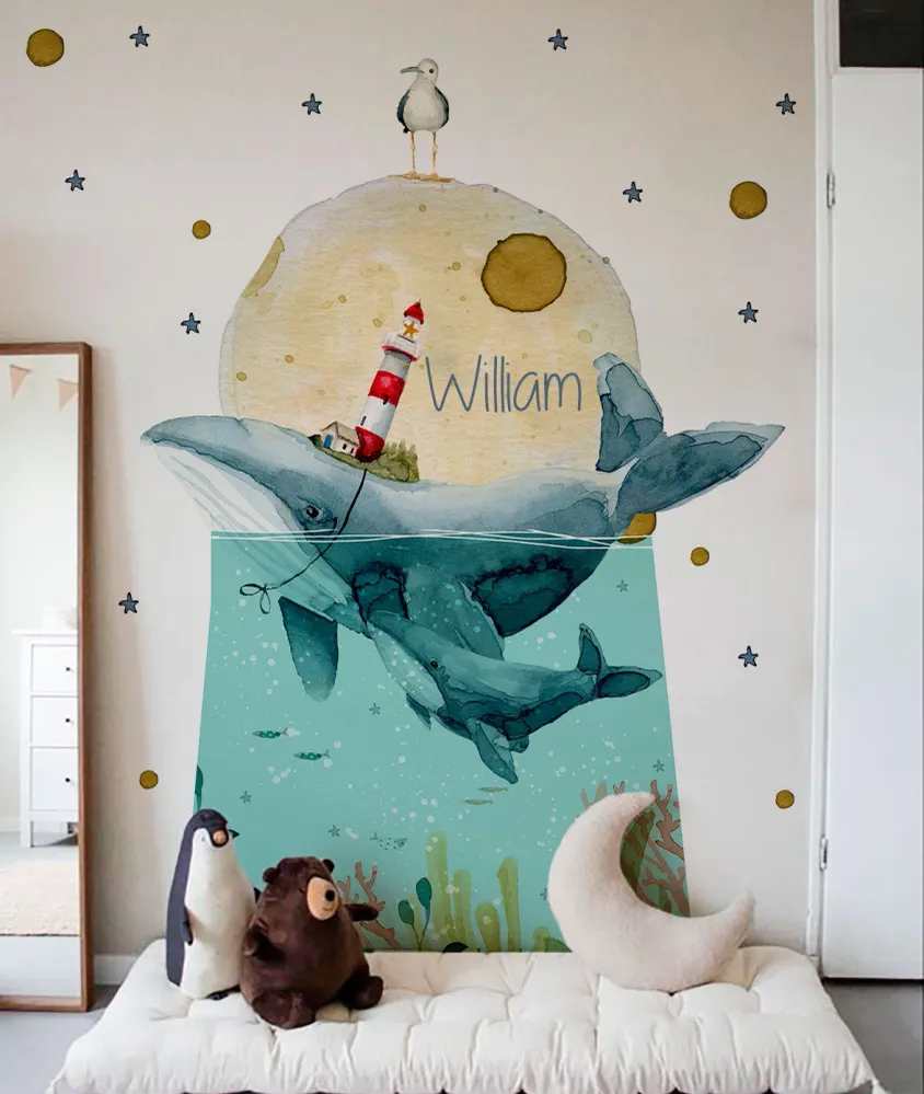 Vinilo pared XXL Ballenas Ocean Il Mondo di Alex